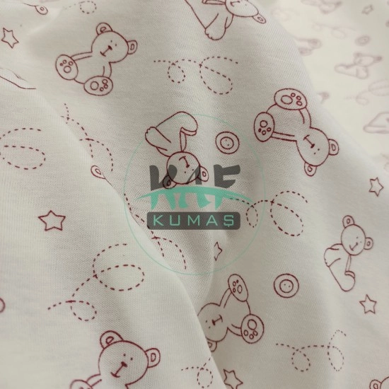 Ayıcık Baskılı Süprem Kumaş