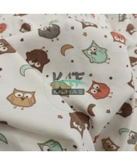 Baykuş Baskılı Süprem Kumaş