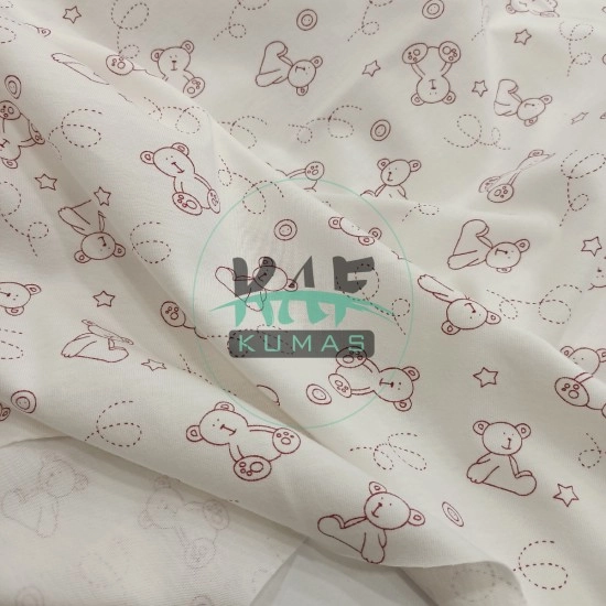 Ayıcık Baskılı Süprem Kumaş