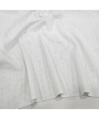 Beyaz Delikli Ribana Kumaş | 100% Pamuk | Model-10