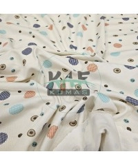 Baskılı %100 Pamuk İnterlok Kumaş | Düğme