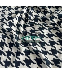 Baskılı %100 Pamuk İnterlok Kumaş |  Kazayağı Desen V-1