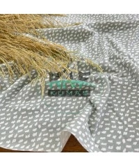 Baskılı Pamuk Penye Süprem Kumaş| Beyaz Noktalar