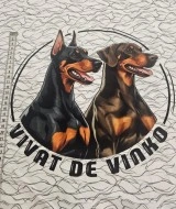 Beyaz Zemin Köpekler Desen Pano Kumaş