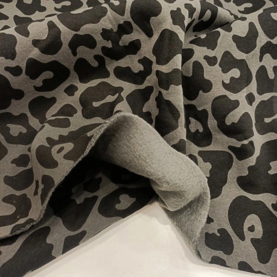 3 İplik Baskılı Kumaş | Koyu Gri