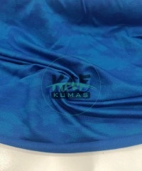 Viskon Baskılı İki İplik Kumaş | Saks Mavi  