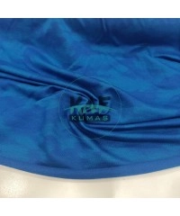 Viskon Baskılı İki İplik Kumaş | Saks Mavi  