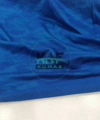 Viskon Baskılı İki İplik Kumaş | Saks Mavi  