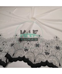 Brode (Nakışlı) Pamuk Vual Kumaş | Beyaz 17215_2