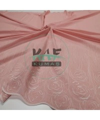 Brode (Nakışlı) Pamuk Vual Kumaş | Pudra 4884_1