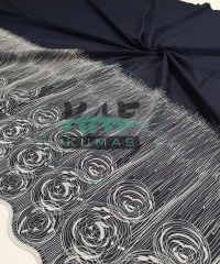 Brode (Nakışlı) Pamuk Vual Kumaş |Lacivert 4884_1