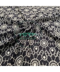 Brode (Nakışlı) Pamuk Vual Kumaş | 4933 Lacivert