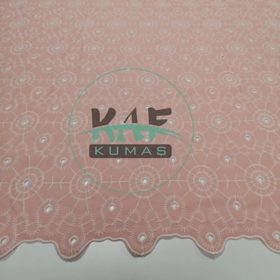 Brode (Nakışlı) Pamuk Vual Kumaş |Pudra 4933