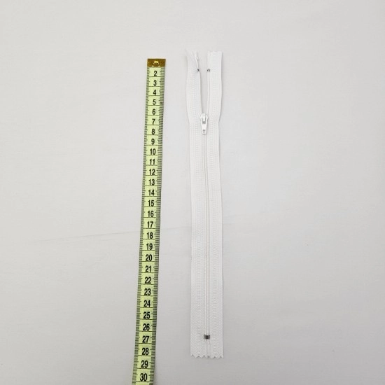 Kemik Fermuar Uzunluk: 25 cm Beyaz