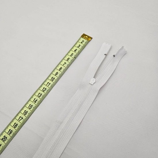 Kemik Fermuar Uzunluk: 25 cm Beyaz