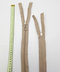 Yuvarlak Halka Fermuar | Mont-Çanta Fermuarı Uzunluk: 47 cm Koyu Bej