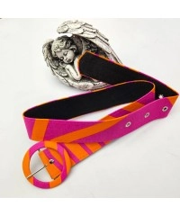 Pembe-Turuncu Halka Tokalı Hafif Kadın Pantolon Kemeri, Ceket Kemeri, Elbise Kemeri, Gömlek Kemeri