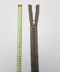 Yuvarlak Halka Fermuar | Mont-Çanta Fermuarı Uzunluk: 47 cm Vizon