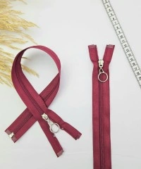 Yuvarlak Halka Fermuar | Mont-Çanta Fermuarı Uzunluk: 47 cm Bordo