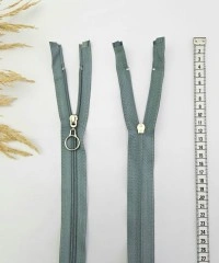 Yuvarlak Halka Fermuar | Mont-Çanta Fermuarı Uzunluk: 47 cm Damar Rengi