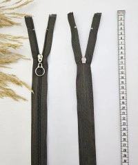 Yuvarlak Halka Fermuar | Mont-Çanta Fermuarı Uzunluk: 47 cm Haki