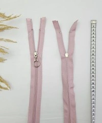 Yuvarlak Halka Fermuar | Mont-Çanta Fermuarı Uzunluk: 47 cm Pudra