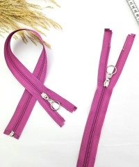 Yuvarlak Halka Fermuar | Mont-Çanta Fermuarı Uzunluk: 47 cm Soft Fuşya