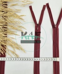 Gizli Fermuar | Uzunluk: 25 cm | Bordo