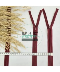 Gizli Fermuar | Uzunluk: 25 cm | Bordo