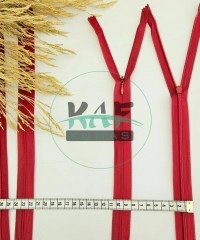 Gizli Fermuar | Uzunluk: 25 cm | Kırmızı