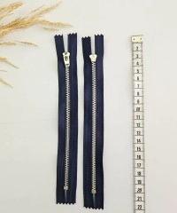 18 cm Metalik Dişli Fermuar | Spor Giyim Fermuar Lacivert