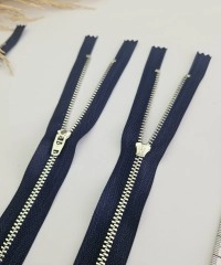 18 cm Metalik Dişli Fermuar | Spor Giyim Fermuar Lacivert