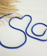 Sweatshirt İpi | Plastik Uçlu 125 cm Kordon | Saks Mavi