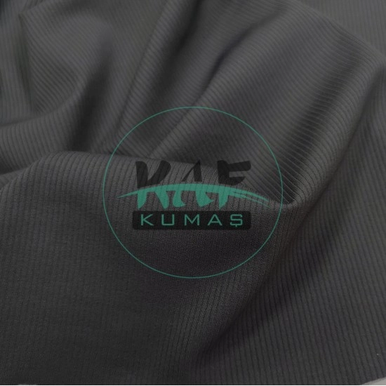 Fitilli İnterlok Kumaş | Taytlık ve Mayoluk | Antrasit 11-84