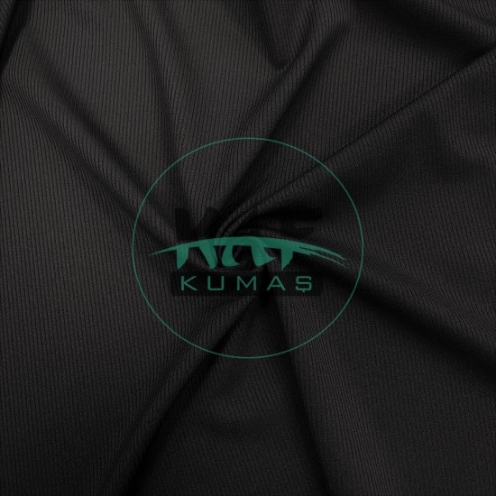 Fitilli İnterlok Kumaş | Taytlık ve Mayoluk | Siyah 11-85