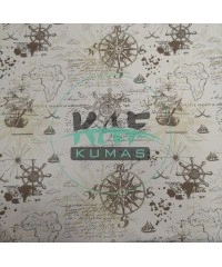 Baskılı %100 Pamuk İnterlok Kumaş | Penye Harita Desen