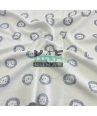 Baskılı %100 Pamuk İnterlok Kumaş | Mavi Aslanlar