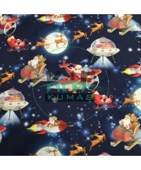 Baskılı %100 Pamuk İnterlok Kumaş | Yılbaşı Noel Baba