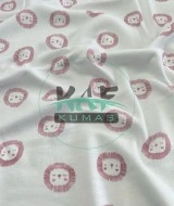 Baskılı %100 Pamuk Süprem Kumaş | Pembe Aslanlar