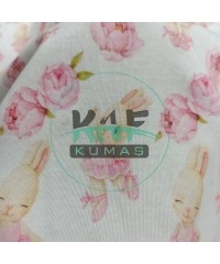 Baskılı %100 Pamuk İnterlok Kumaş | Tavşan