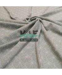 Baskılı %100 Pamuk İnterlok Kumaş | Penye Mint Zambak Yaprağı