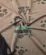 Kahverengi Jakarlı Kumaş | Çiçek