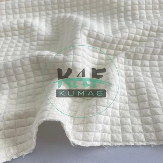 Boyalı Kapitone Kumaş | Krem