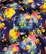 Baskılı Penye İki İplik Kumaş | Bal Kavanozu ve Arılar