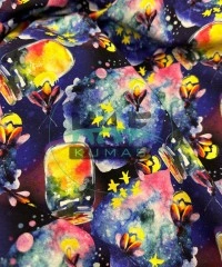 Baskılı Penye İki İplik Parça Kumaş | Bal Kavanozu ve Arılar