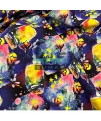 Baskılı Penye İki İplik Kumaş | Bal Kavanozu ve Arılar