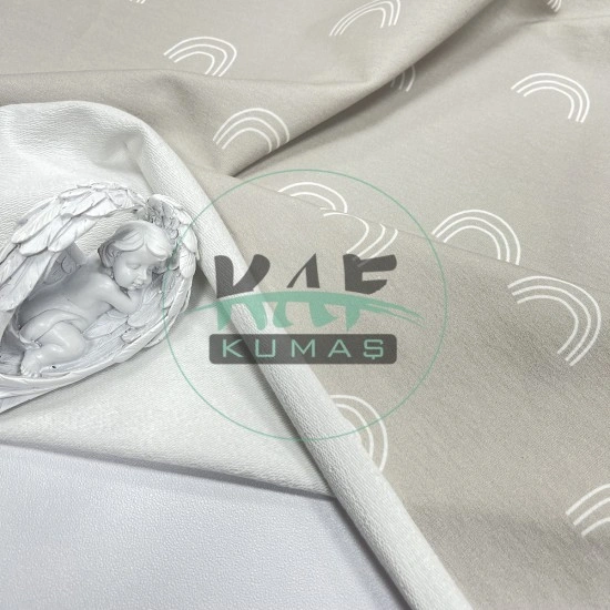 Baskılı Penye İki İplik Kumaş | Gökkuşağı