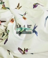  Baskılı Penye İki İplik Kumaş | Renkli Kuşlar