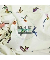  Baskılı Penye İki İplik Kumaş | Renkli Kuşlar