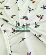  Baskılı Penye İki İplik Kumaş | Renkli Kuşlar